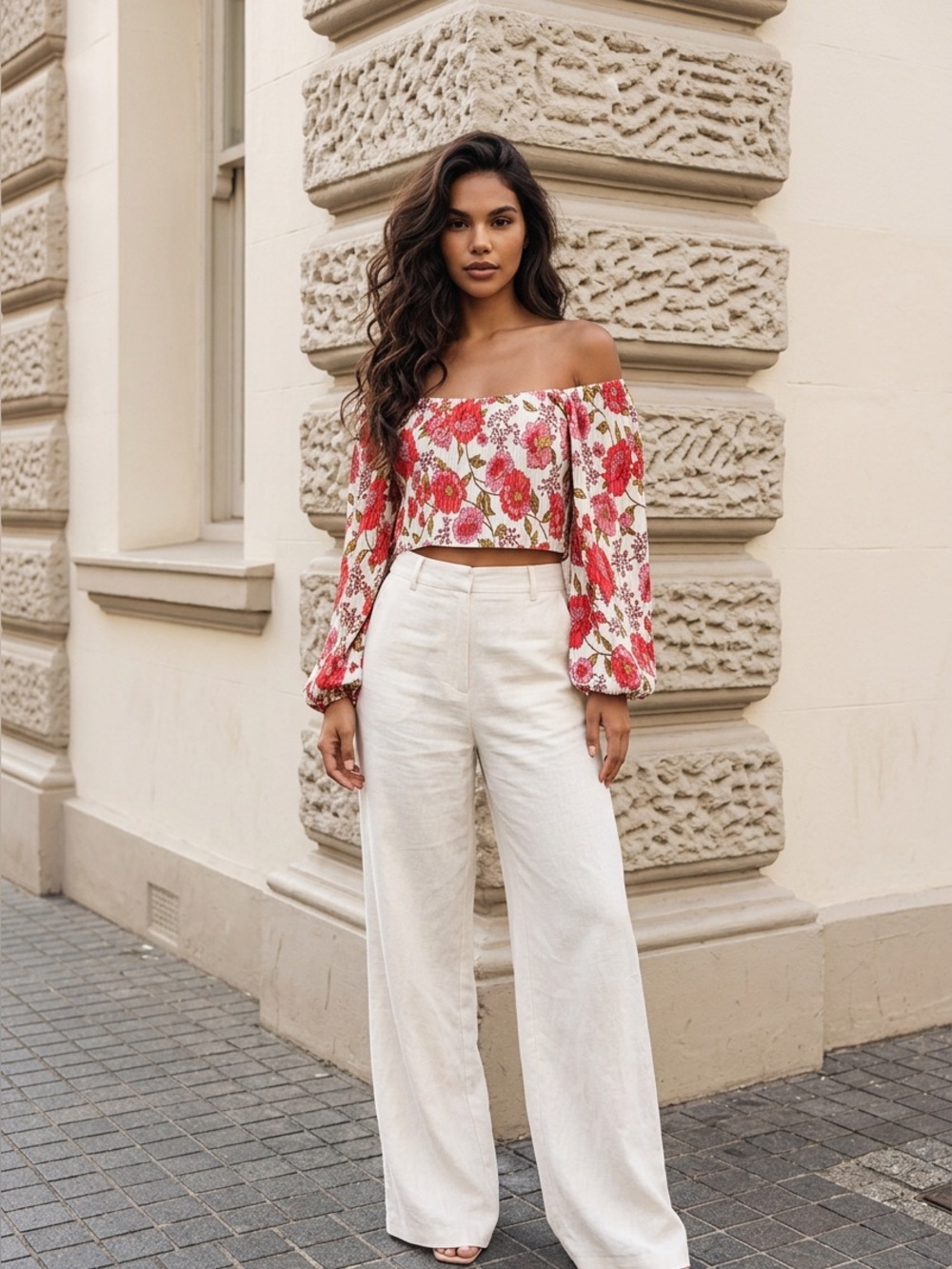 Steve Madden Womens Medium Jaya Vintage Rose Pink Floral Cropped Pleated Blouse